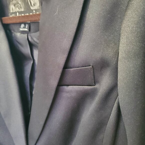 Kensie Black Satin Fitted Tuxedo Lined Blazer with Tails  M/L - Picture 9 of 16